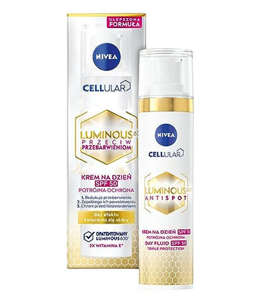 NIVEA Cellular LUMINOUS 630 Anti-Pigmentflecken Tagespflege Fluid (40 ml), feuchtigkeitsspendendes mit LSF 50, Tagescreme für ein ebenmäßiges Hautbild im Sale